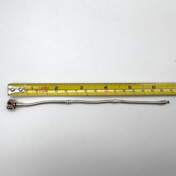 Pandora Bracelet Charm Set 6.5" with Rose Gold Sea Turtle Zirconia Purse Jem - Picture 6 of 12